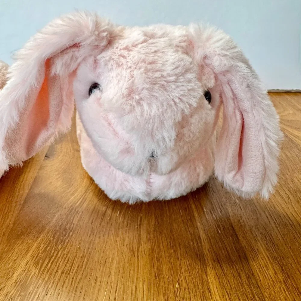 SEED HERITAGE Bunny Rabbit Plush Slippers Girls 7-8Y Soft Pink Faux Fur Slipper